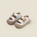 Silver baby girl sandals with cute rabbit charms and closed-toe anti-kick design - Size 20 (Inner Length 14.0cm) / Silver