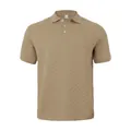 Men's khaki heavy jacquard textured casual business short sleeve polo shirt - Khaki