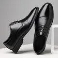 Klassische schwarze Herrenschuhe mit perforiertem atmungsaktivem Design für Sommer - 37 / Hohl-Stil / Schwarz
