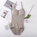 Body gainant sans couture kaki pour femme avec contrôle du ventre et bonnets - Chair