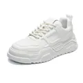 Scarpe da skate da uomo bianche con zeppa bassa e suola spessa ondulata stile casual trendy - 42 / Bianco
