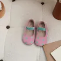 Douces chaussures Mary Jane roses à pois pour petites filles avec bride - Taille 22 Semelle Intérieure Env. 14cm / Rose