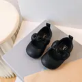 Zapatos de princesa negros para bebé con lazo, suela blanda para primeros pasos 0-2 años. - Talla 15 (11.5cm) / Negro