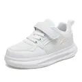 Baskets compensées blanches pour enfants avec mesh respirant et scratch pour garçons - 27 / Maille Blanche