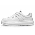 Basket homme blanche minimaliste à semelle compensée et tige en cuir respirant - 38 / Chaussures Décontractées (6209) / Blanc