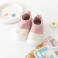 Pink color-blocked infant walking shoes with soft non-slip soles for toddlers - Size 20 (Inner Length 12.0cm) / Pink
