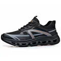 Scarpa da corsa nera traspirante da uomo con accenti arancioni e suola traforata - Nero