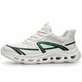 Scarpe da corsa da uomo in mesh traspirante bianco con accenti verdi e scritta MOTION - Bianco