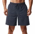 Detailed view of men's casual tie-dye sweat shorts with elastic drawstring waistband - S / Bottoms / Black