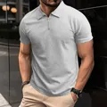 Premium men's grey half-zip short sleeve knit polo shirt featuring a slim fit athletic design - S / Tops / Gray