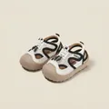 Breathable mesh toddler walking sandals with anti-collision toe in beige and black - Size 16 (Inner Length 12.5cm) / Style 638 / Black