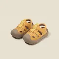 Breathable yellow baby toddler sandals featuring star cutouts and protective toe caps - Size 16 (Inner Length 12.5cm) / Style 637 / Yellow