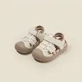 Comfortable breathable mesh toddler sandals with anti-collision toe in beige and brown - Size 19 / Inner 14.0cm / Style 639 / Khaki