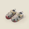 Sandalias beige transpirables para bebés con puntera reforzada y velcro - Talla 16 / Longitud Interior 12,5 cm / Gris