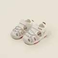 Sandalias de marcha para bebé blanco crema transpirables con puntera cerrada y correa - Talla 16 / Longitud Interior 12,5 cm / Beige