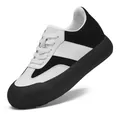Black and white chunky platform sneakers featuring a stylish panda colorway and thick sole - 35 / Black and White 8cm