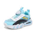 Atmungsaktive hellblaue Kindersandalen mit Drehverschluss-System - Mondblau