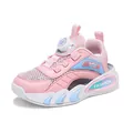 Rosa und blaue atmungsaktive Mesh-Sommer-Kinderschuhe mit schnellem Drehverschluss - Rosa