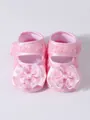 Élégantes chaussures de princesse rose en dentelle avec nœud pour bébé fille - Taille 11 (10.5CM) / Nœud en Dentelle Rose