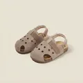 Closed-toe summer sandals for toddlers made of high-quality soft brown suede leather - Size 28/inner length 17.8cm / 52077 Grey