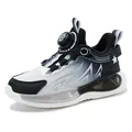 Breathable mesh children's sneakers with a fast-adjusting rotary dial lacing system - 29 / Black and White