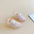 Detailed view of pink children's sandals with mesh design and rotary dial buckle system - Size 32 (Length 20.3cm) / Pink