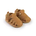 Sandali classici per neonati in finta pelle scamosciata marrone con chiusura a strappo - Giallo