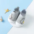 Breathable gray baby walking shoes with cute bear pattern and soft non-slip sole. - 13M (11.5cm) / Gray (A02)