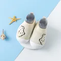 Soft-sole breathable baby walking shoes with a cute cartoon bear pattern in beige - 13M (11.5cm) / Beige (A02)