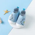 Chaussures de marche bleues pour bébé avec motif ours mignon et semelle souple antidérapante - Bleu (A02)