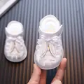 Modische weiße Sandalen für Kleinkinder mit Hasenohren und leuchtenden Sohlen - Weiß LED-Licht