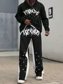 Ensemble sweat à capuche noir avec motifs d'étoiles et imprimé gothique - S / Haut Et Bas / Noir