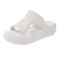 Sandales à plateforme en tricot blanc confortables avec semelle tressée pour femmes - 35 / Tongs Blanches
