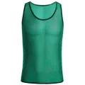 Canotta da uomo verde smeraldo lucida e trasparente per sport fitness e hip hop - Verde
