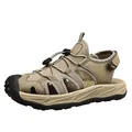 Vue détaillée de sandales d'extérieur kaki pour hommes avec système de laçage réglable - 38 / Sandales d'Extérieur (89368) / Blanc Cassé