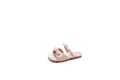Sandalias planas rosas para niña en charol con plantilla floral y lazos decorativos - Talla 23 (Longitud 15.0) / Rosa