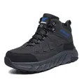 Professional black outdoor hiking boot with durable non-slip rubber sole for men's travel - 39 / Flats / Gray