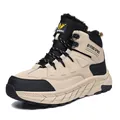Scarponi da trekking beige e neri con calda fodera in ecopelliccia per l'inverno - 39 / Stile Foderato in Pile (852) / Beige