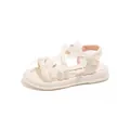 Sandale de princesse pour fille blanc crème avec semelle souple et papillons en strass décoratifs - Taille 26-30 (Lot de 5) / Blanc Cassé