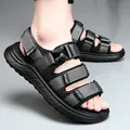 Sandales de sport pour hommes avec semelles épaisses antidérapantes et brides grises - 38 / Style 99304 / Gris