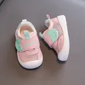 Breathable pink mesh toddler sandals with soft anti-slip soles for baby girls and boys - Size 14 (Inner Length 11.5cm) / Pink