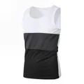 Men's athletic sleeveless tank top featuring a stylish white, gray, and black color-block design. - S / Tops / White Dark Gray Black
