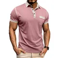 Stilvolles atmungsaktives Herren Polo-Henley-Shirt in Altrosa, lockere Passform - Rosa