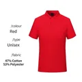 Breathable red business slim fit short sleeve polo shirt in cotton polyester blend. - S / Tops / Red