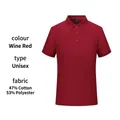 Short-sleeved wine red breathable cooling Polo shirt with slim business fit and buttons - S / Tops / Burgundy