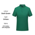 Unisex dark green short-sleeved polo shirt made of breathable cotton polyester blend - S / Tops / Dark Green