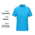 Peacock blue short sleeve Polo shirt made of 47% cotton and 53% polyester fabric - S / Tops / Teal