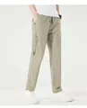 Detailweergave van lichtgewicht sneldrogende casual broek van ijszijde voor heren - M / Bottoms / Cilindrische Stijl / Khaki