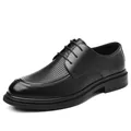 Atmungsaktive schwarze Business-Schuhe für Herren mit perforiertem Lochmuster - Hohl Schwarz