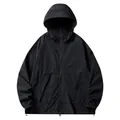 Schwarze Unisex UPF 50+ Eisseide Sonnenschutzjacke mit integrierter Gesichtsmaske - Schwarz